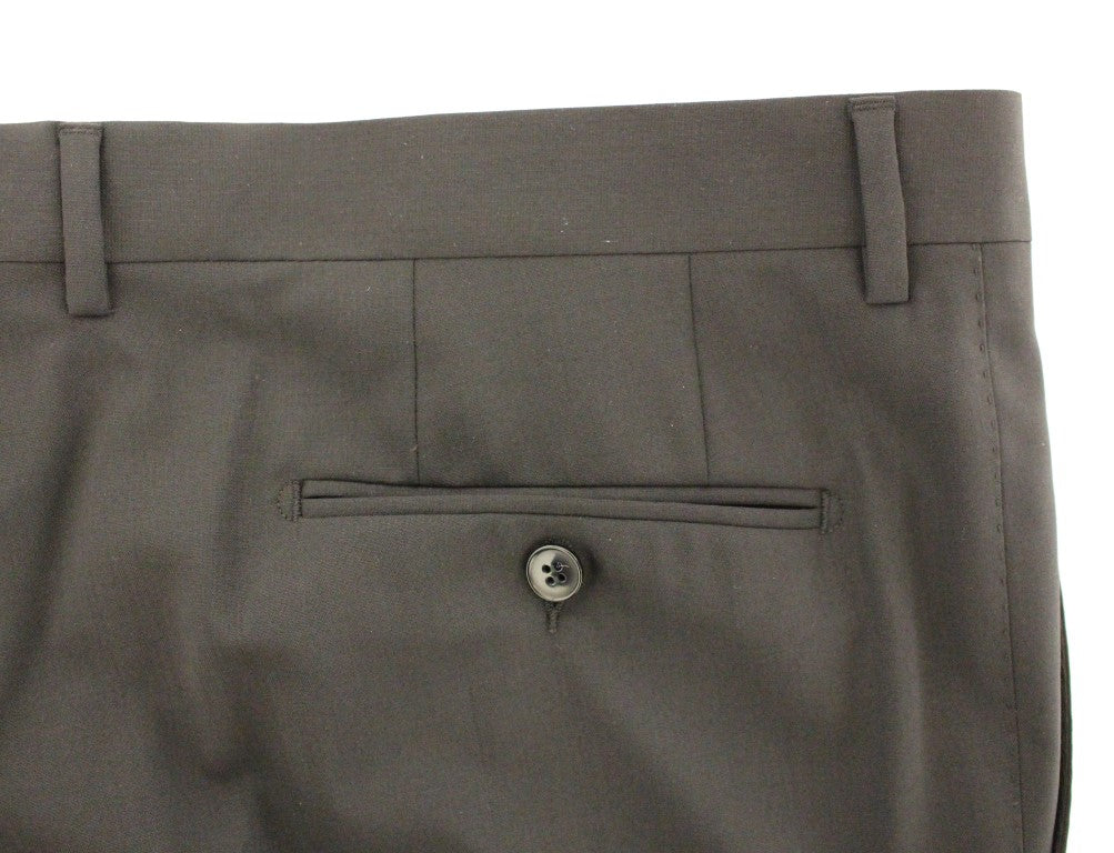 Pantalon plissé en laine extensible noir de Dolce & Gabbana, style élégant et ajusté pour femmes.