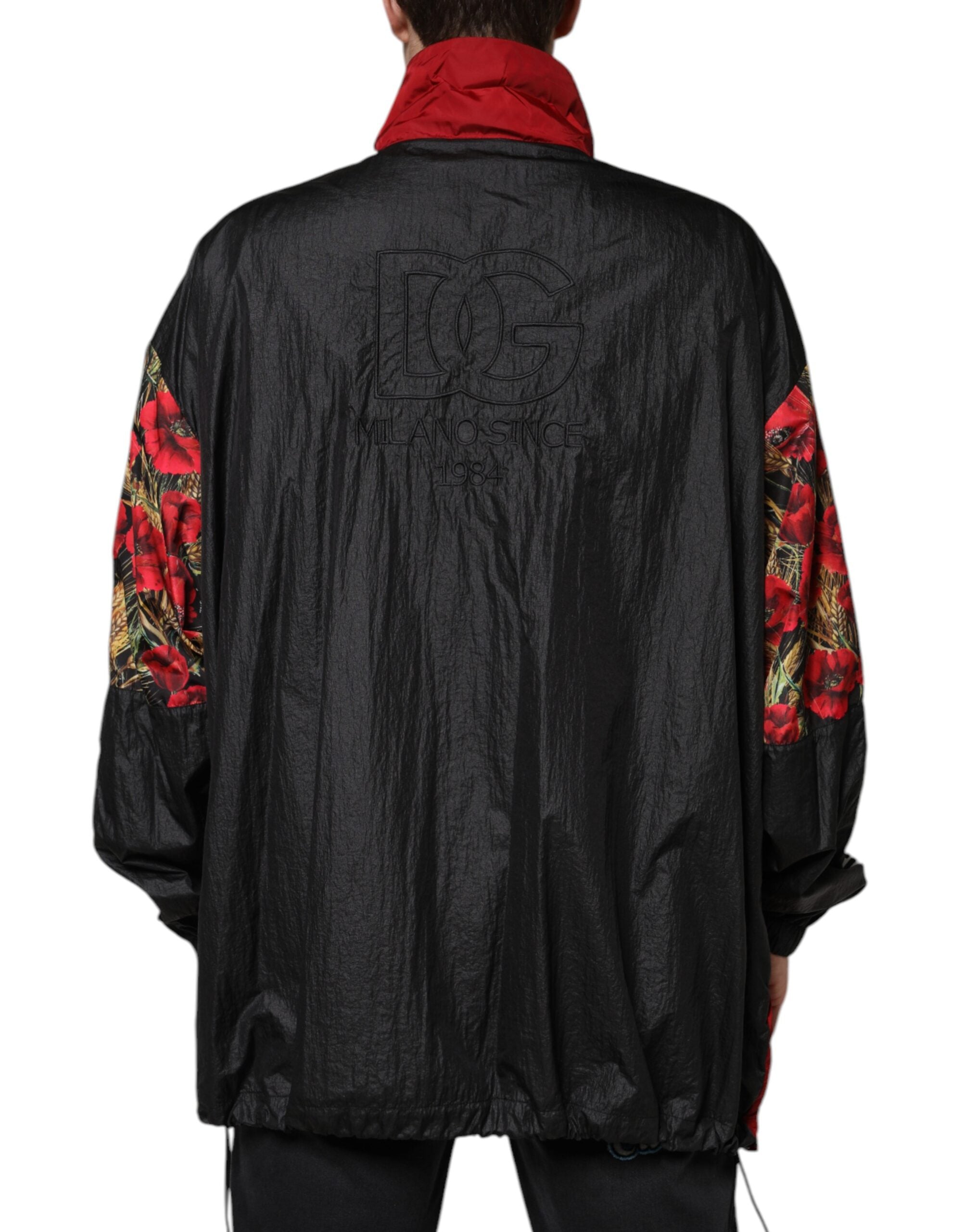 Sweat-shirt zippé homme Dolce & Gabbana à patchwork multicolore, motif coloré et style élégant.