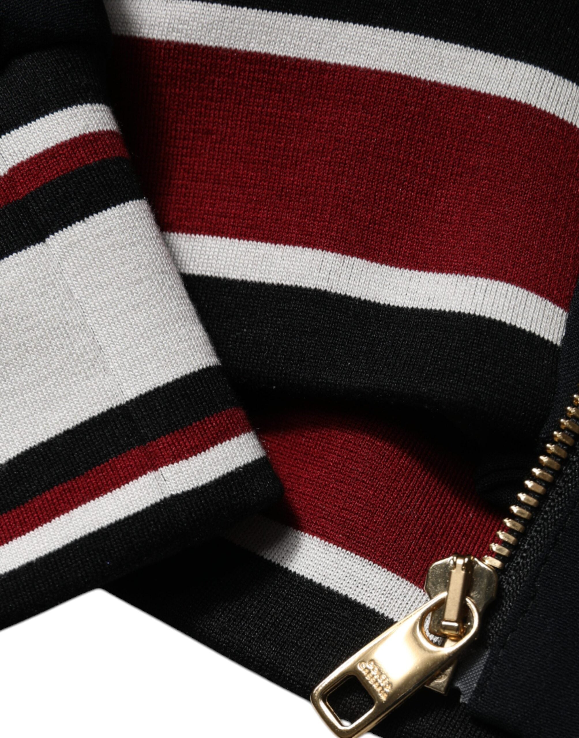 Sweat à capuche Dolce & Gabbana DG King en noir, fermeture éclair complète, style décontracté et élégant.
