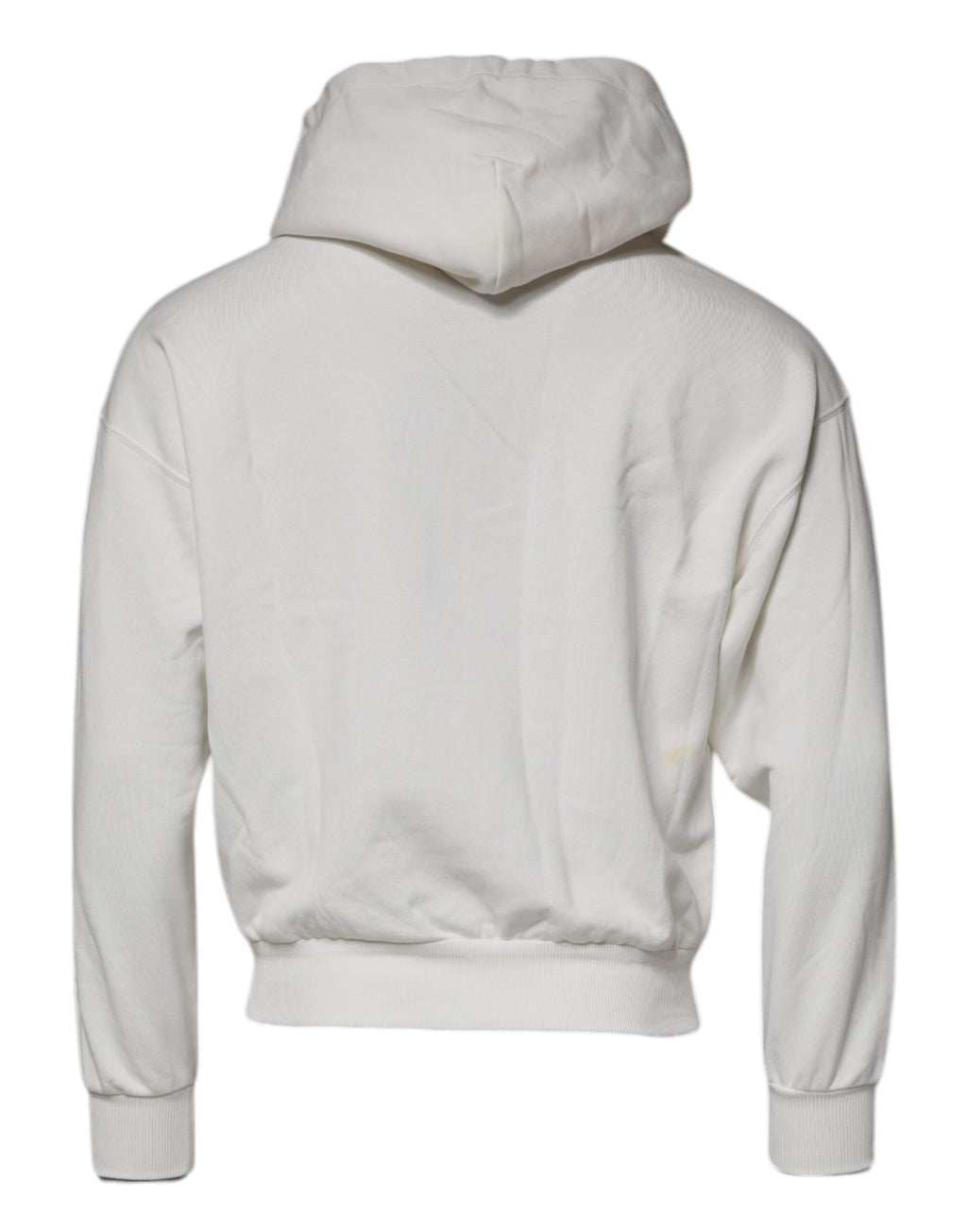 Pull à capuche blanc Dolce & Gabbana pour homme, logo visible, sweat-shirt en coton avec design élégant.