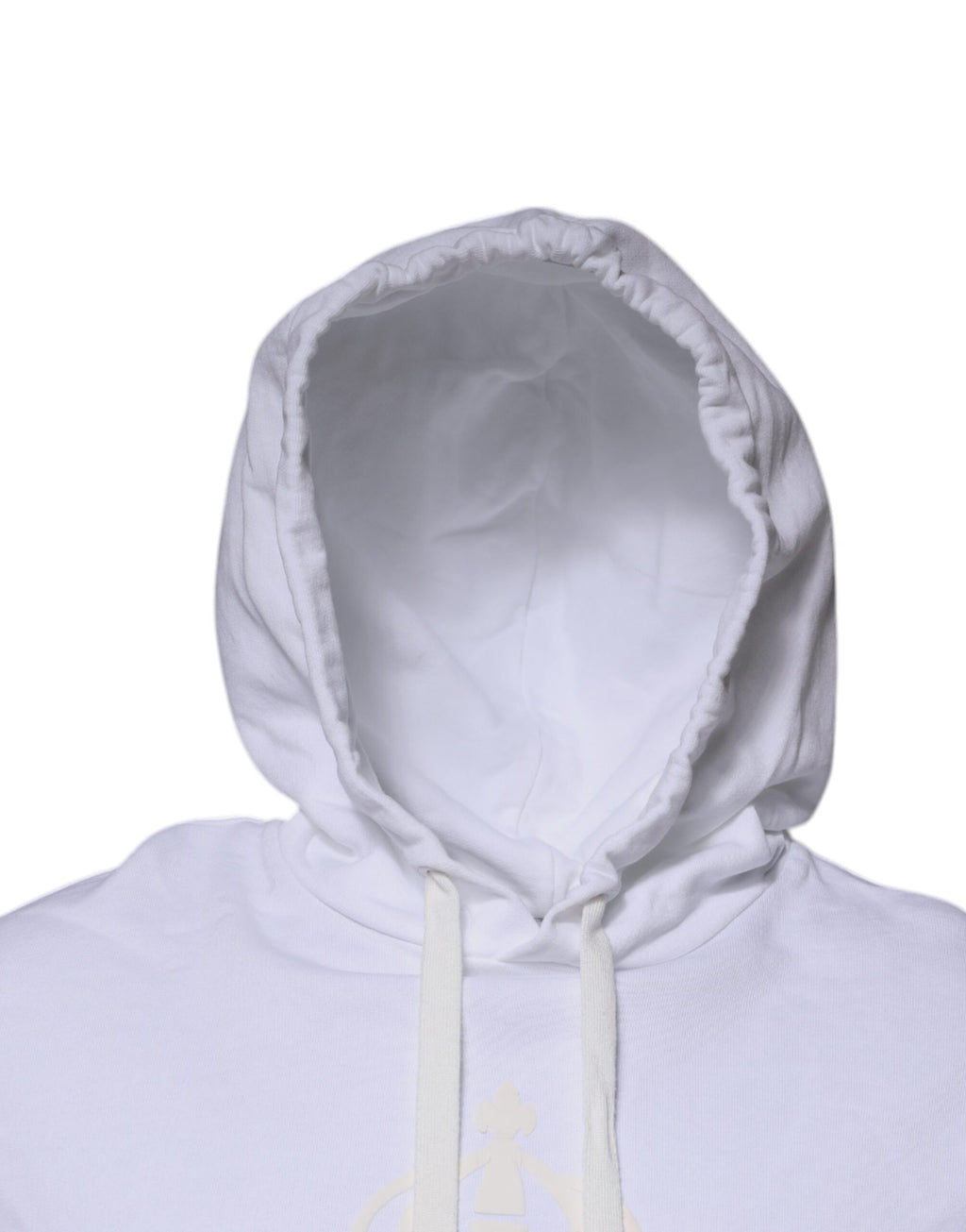 Sweat à capuche blanc Dolce & Gabbana avec logo, pull-over décontracté en coton à capuche et manches longues.