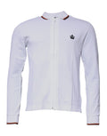 Sweatshirt Dolce & Gabbana blanc à capuche et fermeture éclair pour homme, style classique et confort.