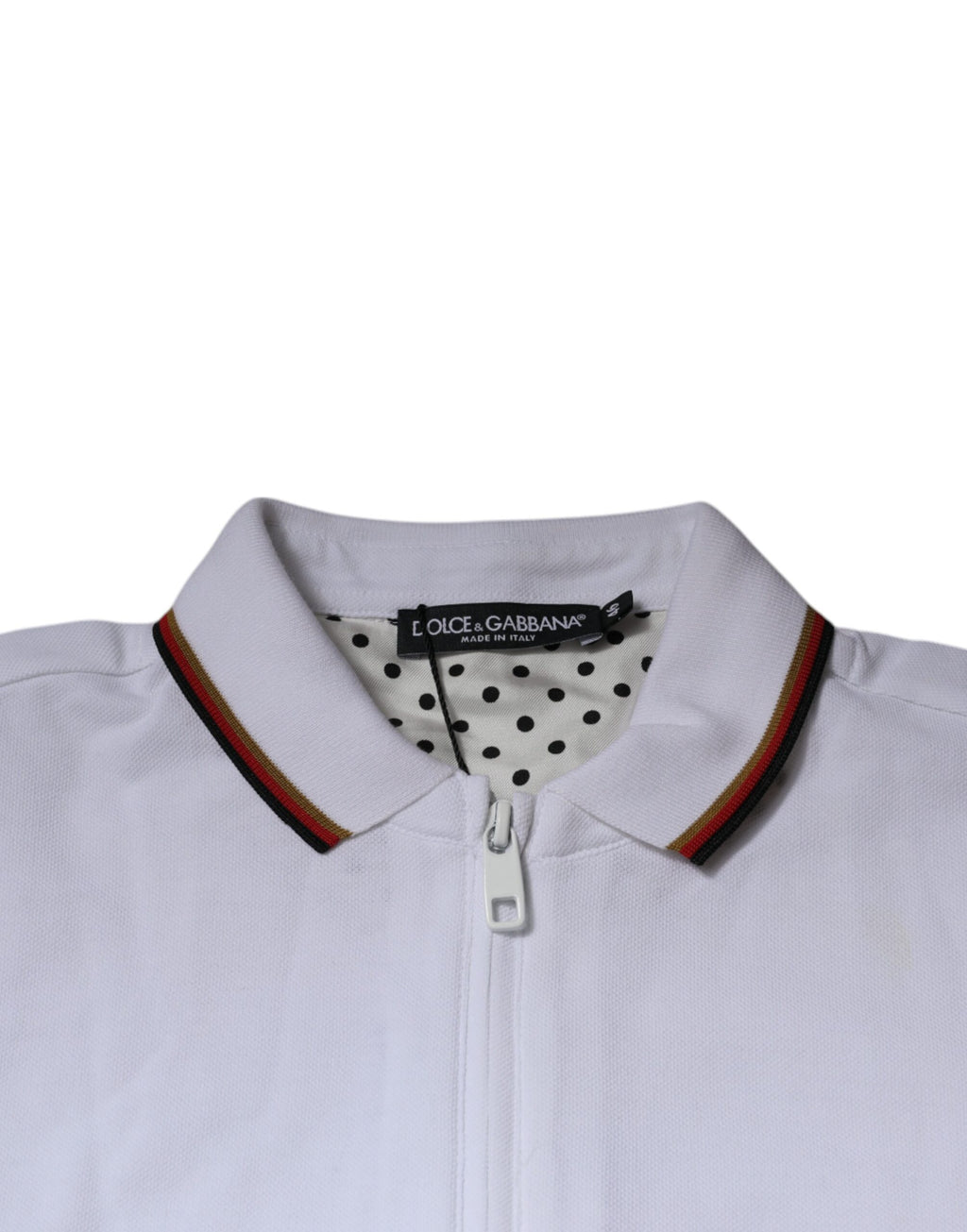 Sweatshirt homme Dolce & Gabbana blanche à fermeture éclair avec motif de couronne sur le devant.