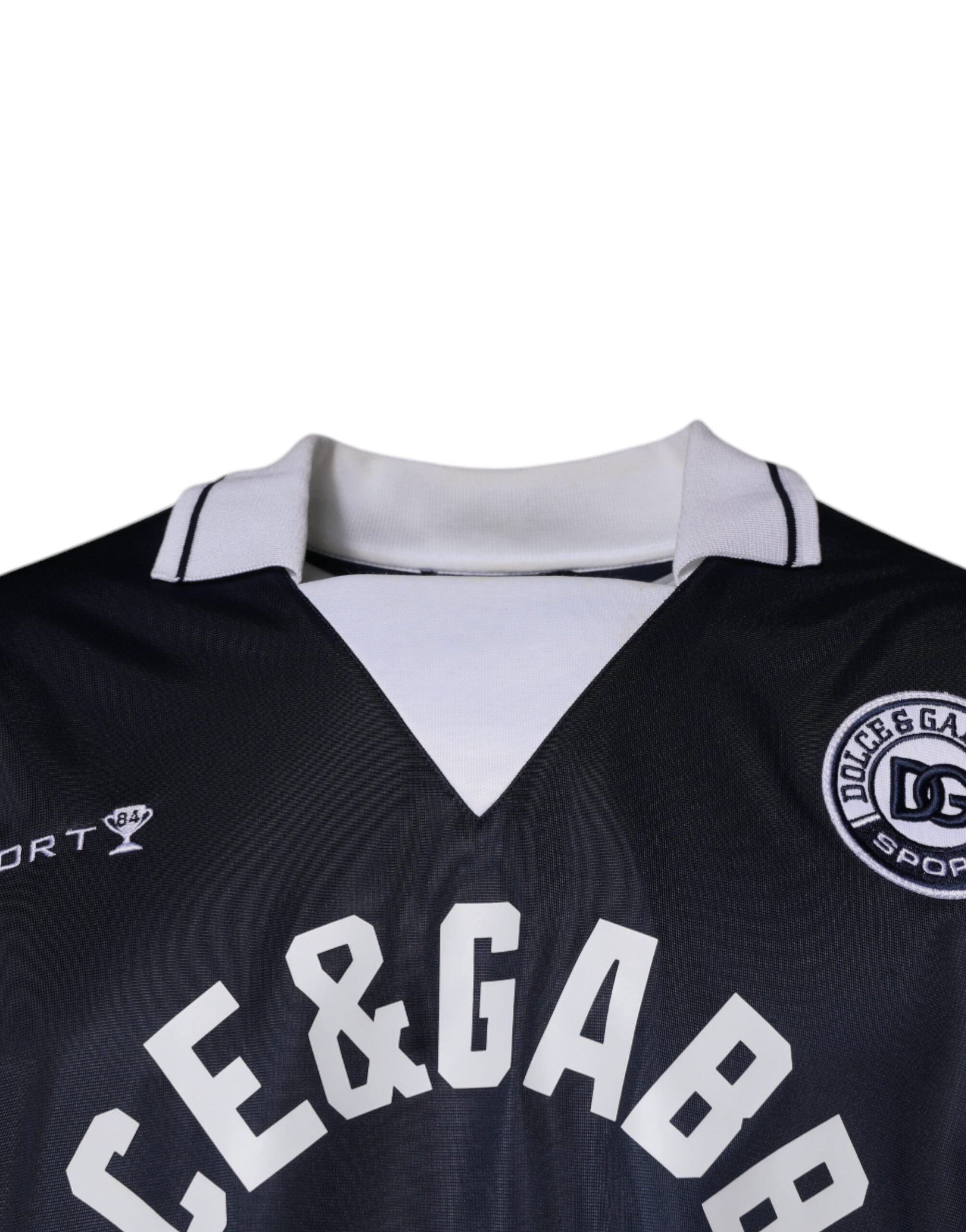 Pull en jersey bleu Dolce & Gabbana avec logo, col à revers, veste décontractée pour homme.