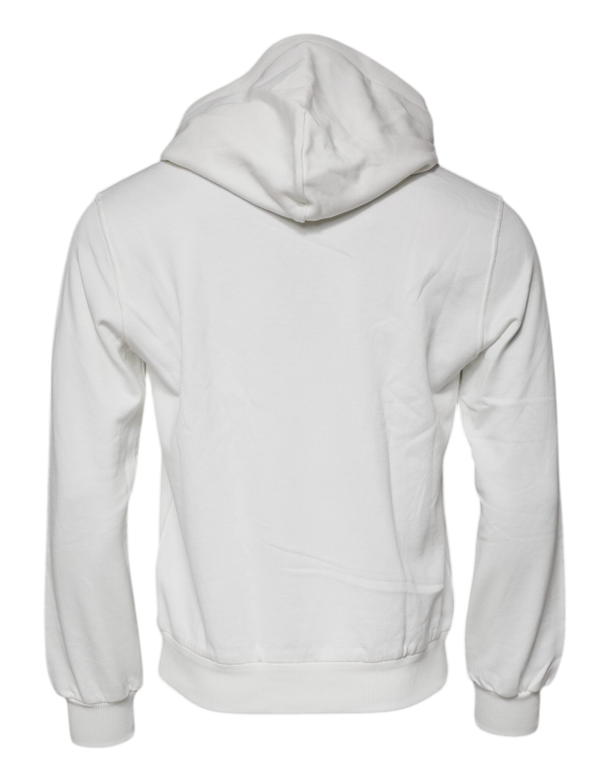 Pull à capuche Dolce & Gabbana Caesar en coton blanc, pull-over élégant avec logo de marque visible.