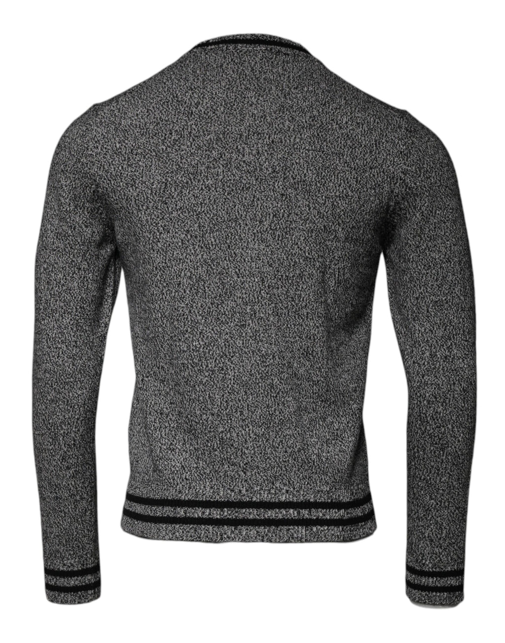 Pull en cachemire gris Dolce & Gabbana Crown King, élégant et chaud, avec un motif de couronne sur le devant.