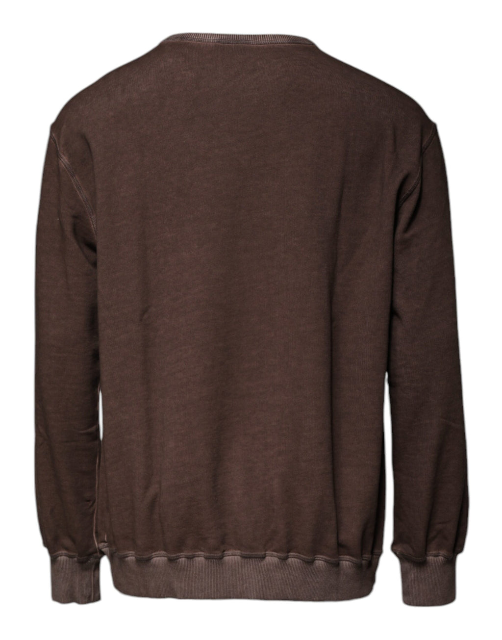 Pull à manches longues Dolce & Gabbana, pull-over marron avec logo imprimé, col ras du cou, style casual et élégant.