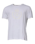 T-shirt blanc Dolce & Gabbana en coton avec logo embossé, col rond et design épuré.