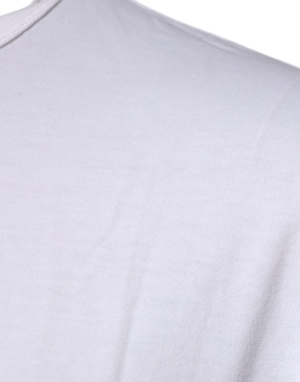 T-shirt blanc en coton Dolce & Gabbana avec logo embossé, col rond et style décontracté.