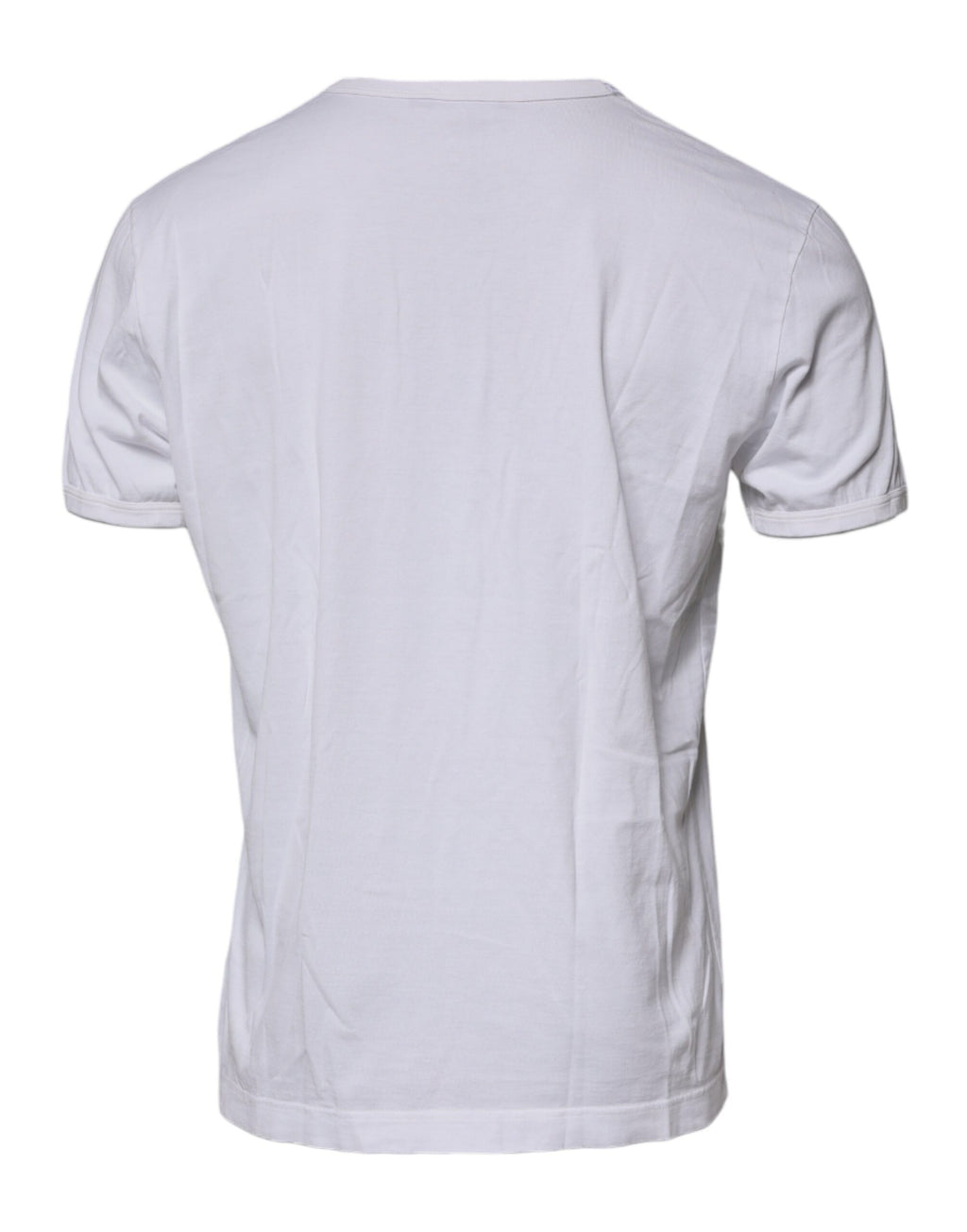 T-shirt en coton blanc Dolce & Gabbana avec logo embossé, col rond et design épuré.