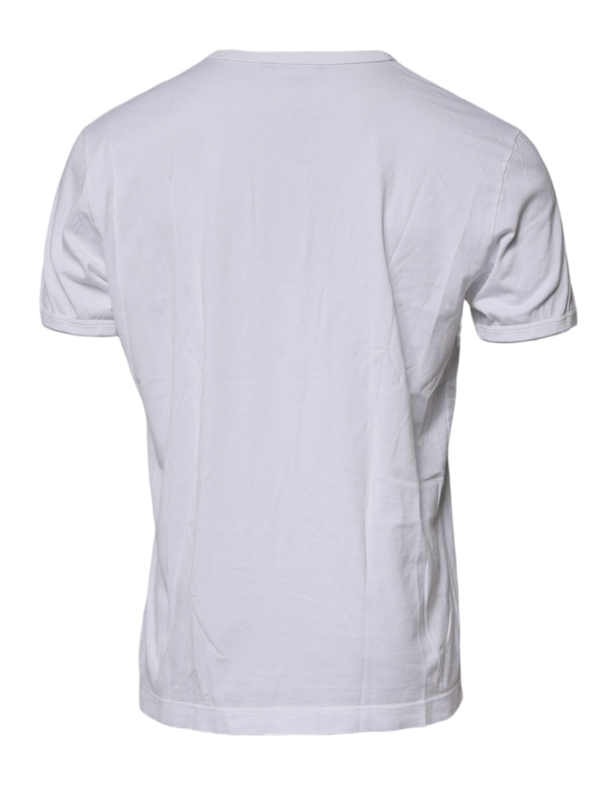T-shirt en coton blanc Dolce & Gabbana avec logo embossé, col rond et design épuré.