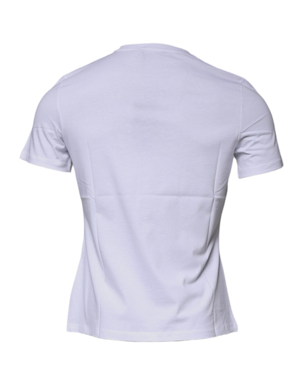 T-shirt blanc en coton Versace avec motif Medusa, col rond, style décontracté, visible sur l'image.
