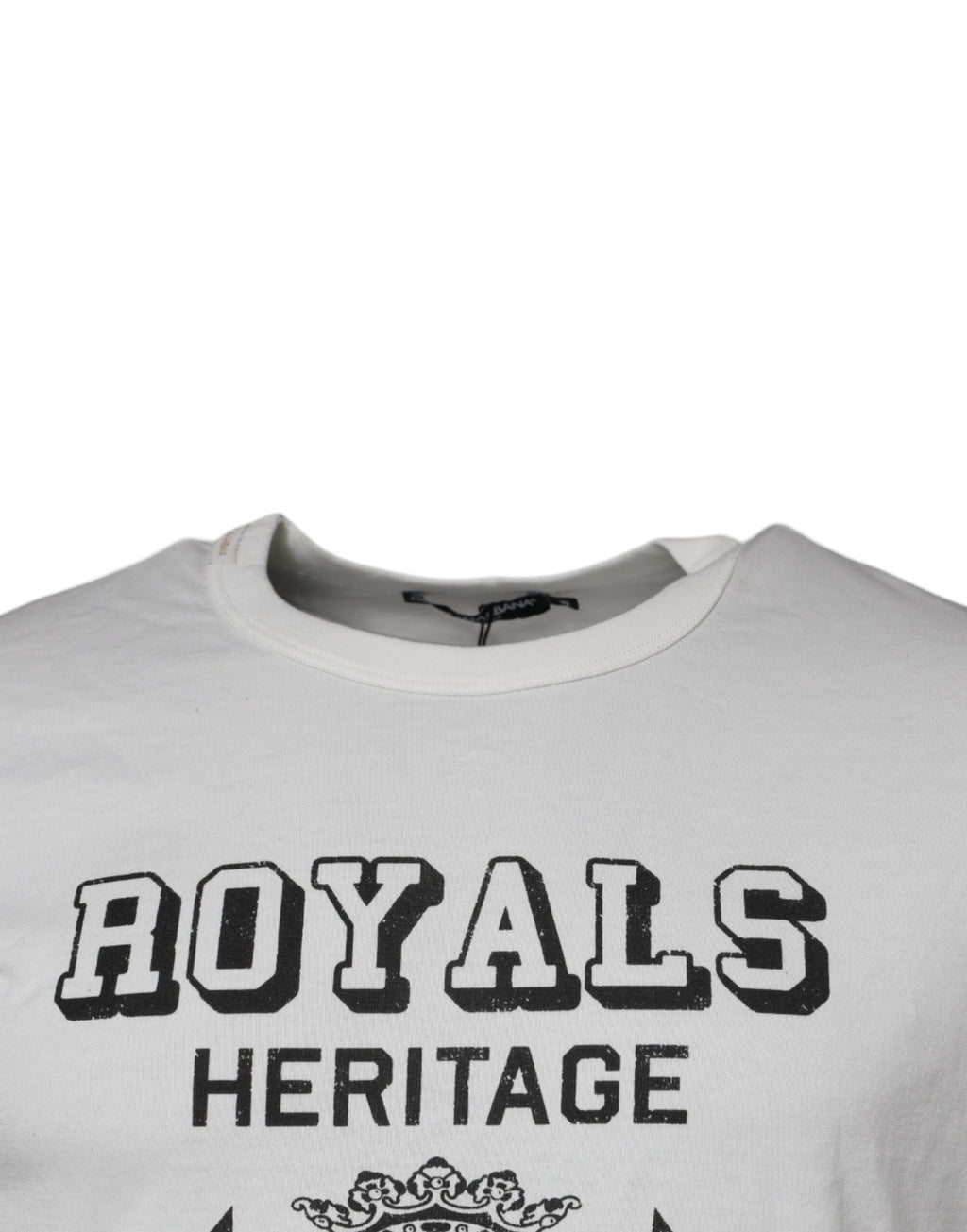 T-shirt blanche Dolce & Gabbana Royals Heritage en coton avec logo et design élégant, vue de face.