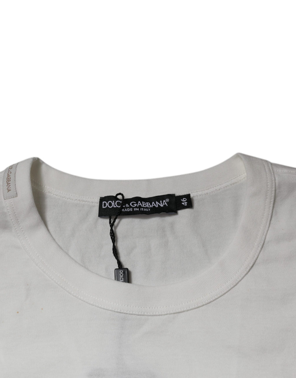 T-shirt blanche Dolce & Gabbana Royals Heritage en coton avec logo et design élégant, vue de face.