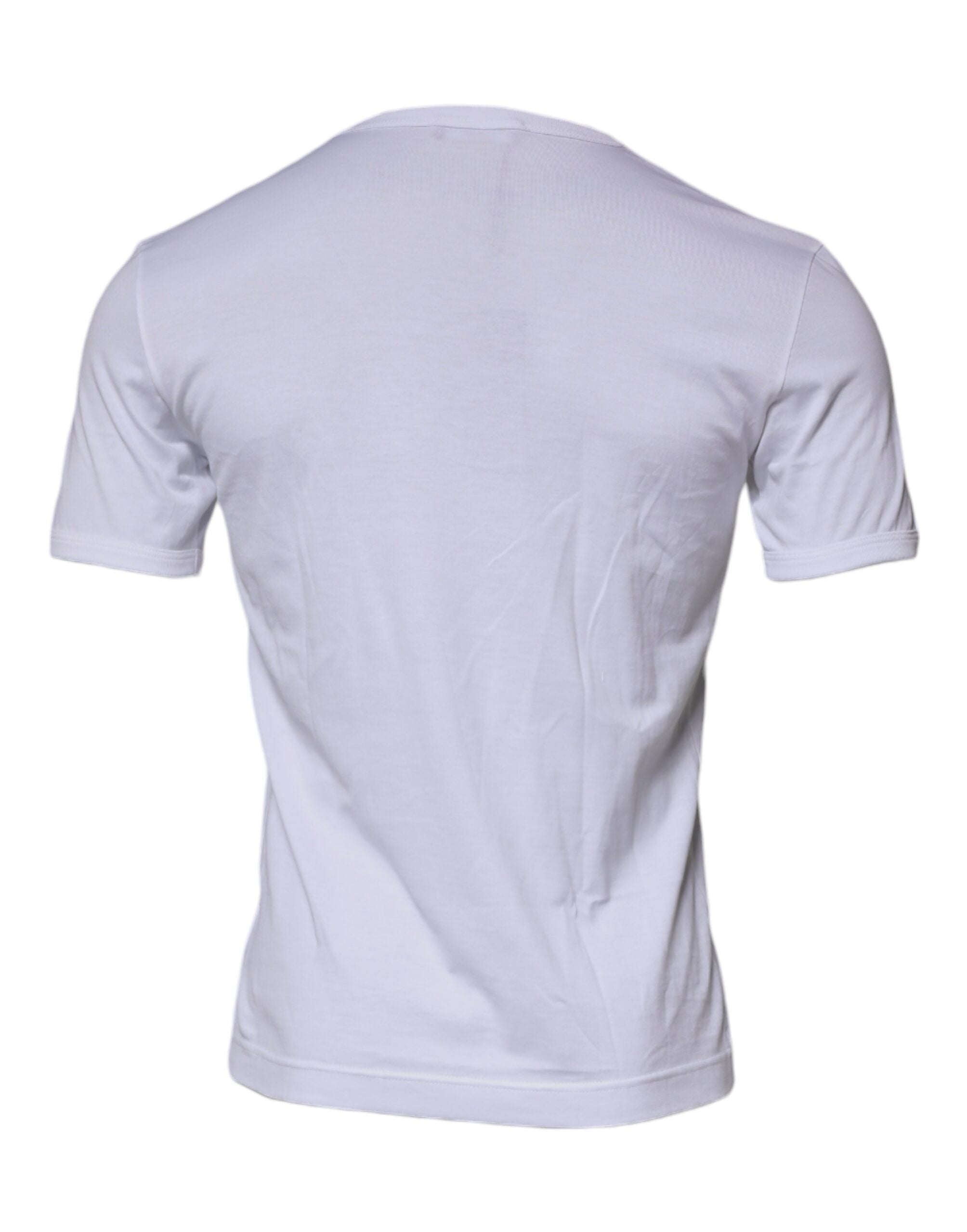 T-shirt blanc Dolce & Gabbana Panda King en coton à col rond, détail graphique sur le devant.