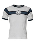 T-shirt blanc Dolce & Gabbana DG Crown en coton avec col rond, visible avec le logo de la couronne sur le devant.