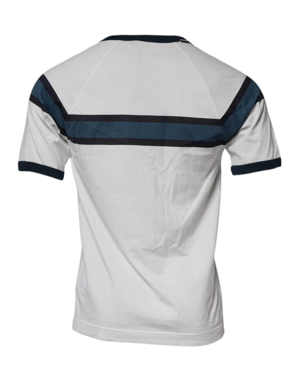 T-shirt blanc Dolce & Gabbana DG Crown en coton avec col rond, vue de face, détails du design sur le devant.