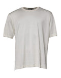 T-shirt Dolce & Gabbana en soie blanche à col rond et manches courtes, élégante et confortable pour un look sophistiqué