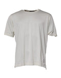 T-shirt à manches courtes blanc cassé Dolce & Gabbana, col rond, style décontracté, vue de face