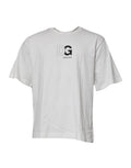 T-shirt blanc Dolce & Gabbana à logo DG, col ras du cou, manches courtes, tissu doux et élégant.