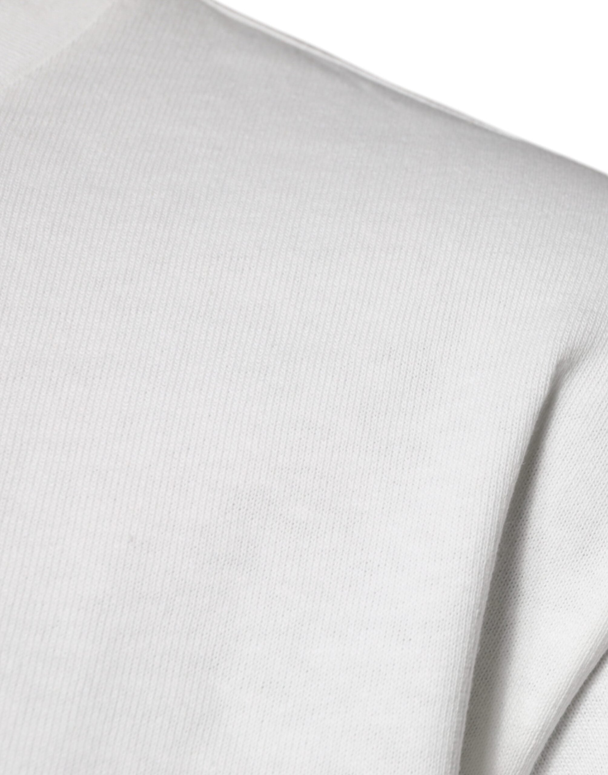 T-shirt blanc Dolce & Gabbana avec logo DG, col ras du cou et manches courtes, style décontracté.