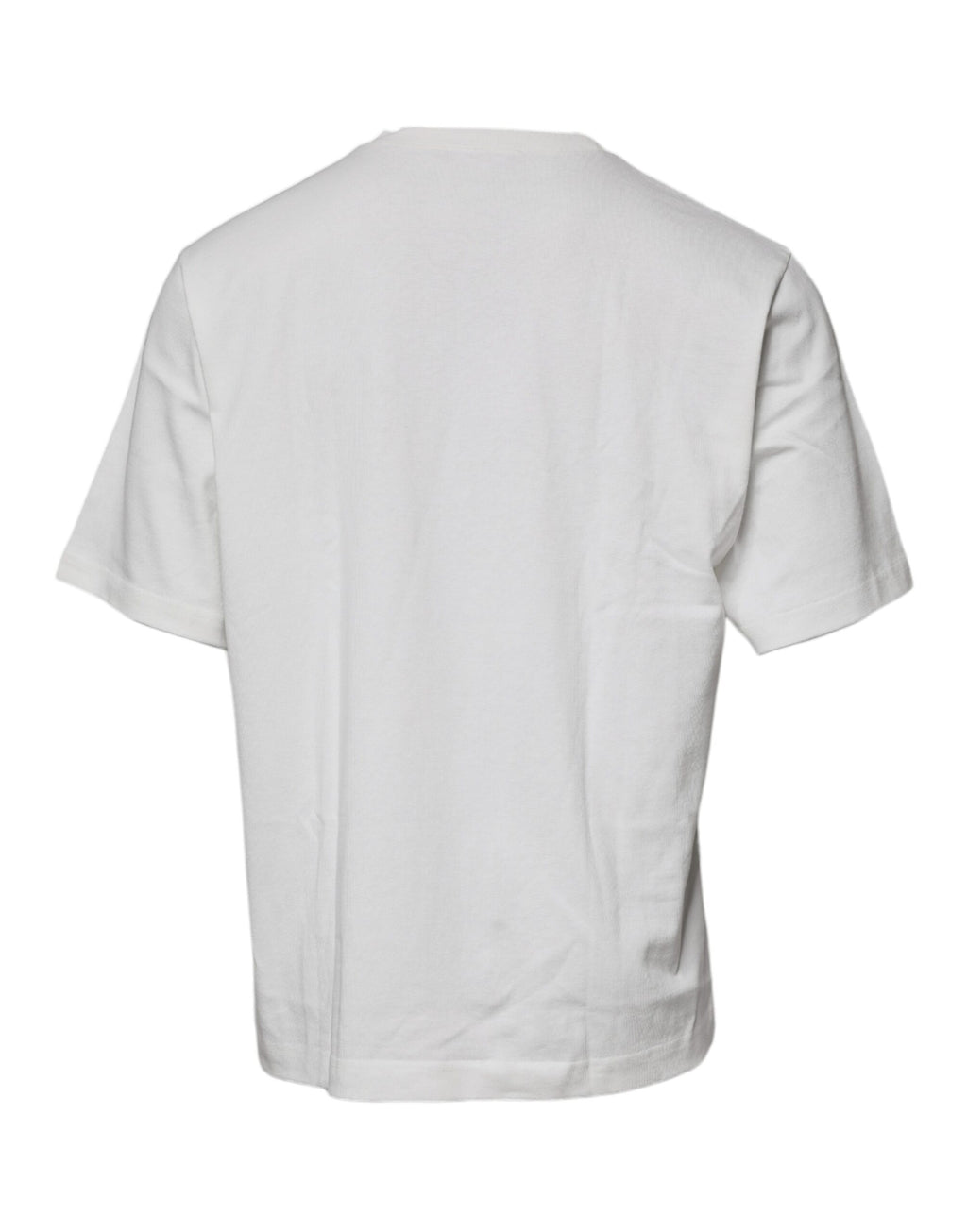 T-shirt à manches courtes blanc Dolce & Gabbana avec logo DG sur la poitrine, col ras du cou, style décontracté.