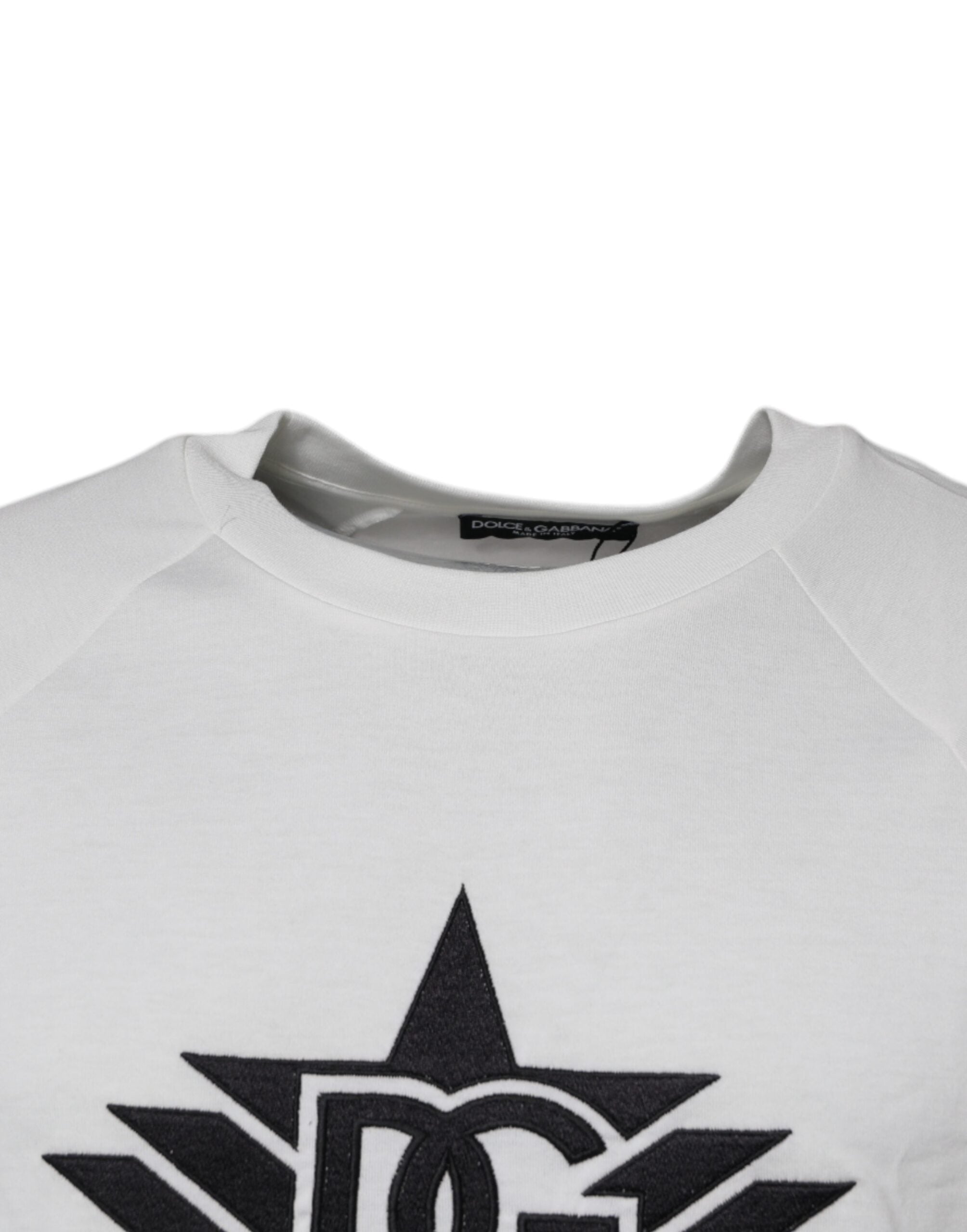 T-shirt blanc Dolce & Gabbana DG Sport à manches courtes et col rond, vue de face.