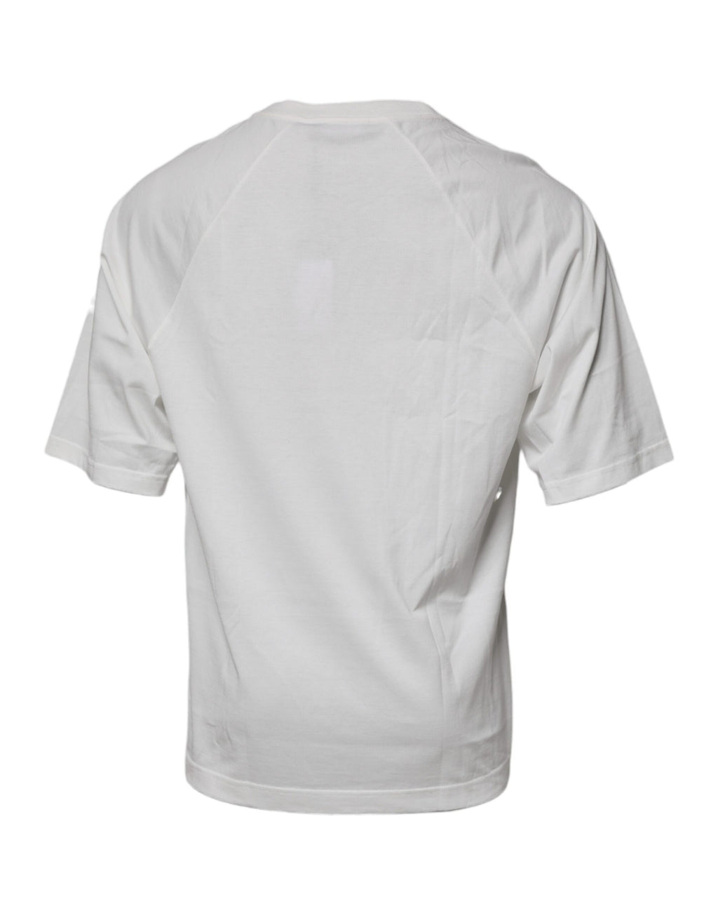 T-shirt blanc Dolce & Gabbana DG Sport à manches courtes avec col ras du cou, vue de face.