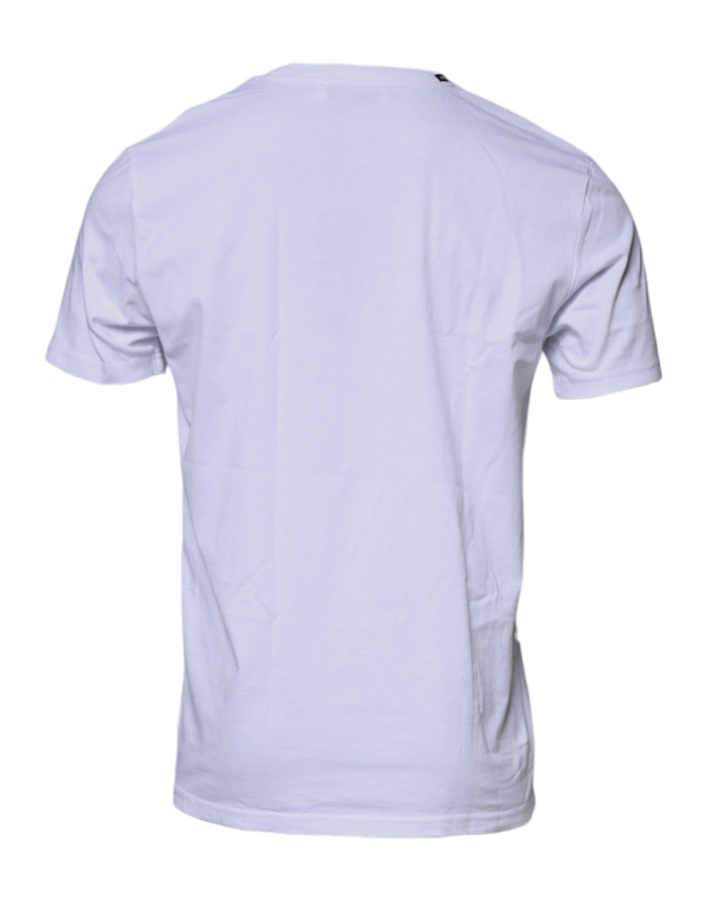 T-shirt en coton blanc avec motif léopard rouge de Dolce & Gabbana, col rond, élégance et style sophistiqué.