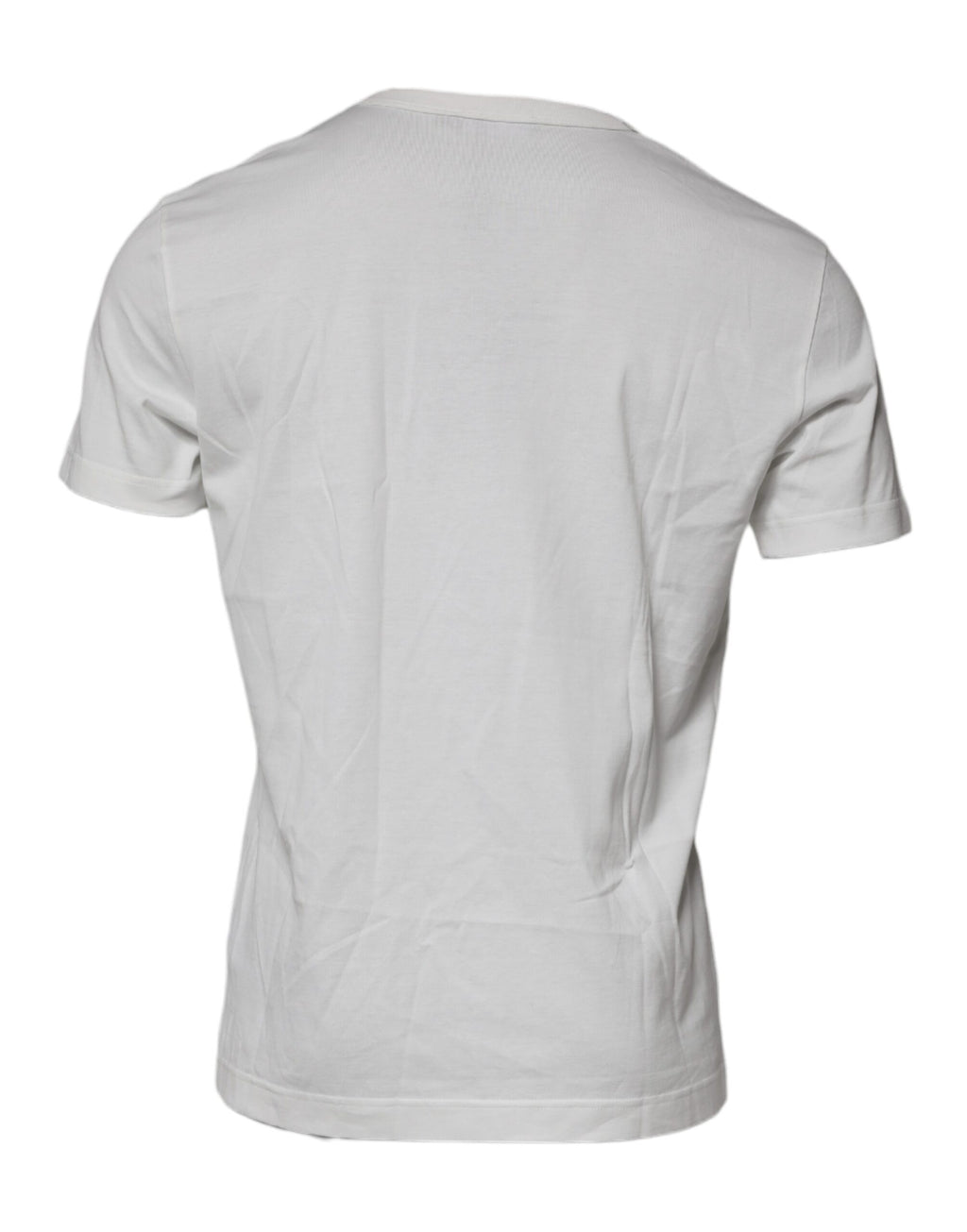 T-shirt blanc Dolce & Gabbana en coton avec logo DG, col rond, vue de face.