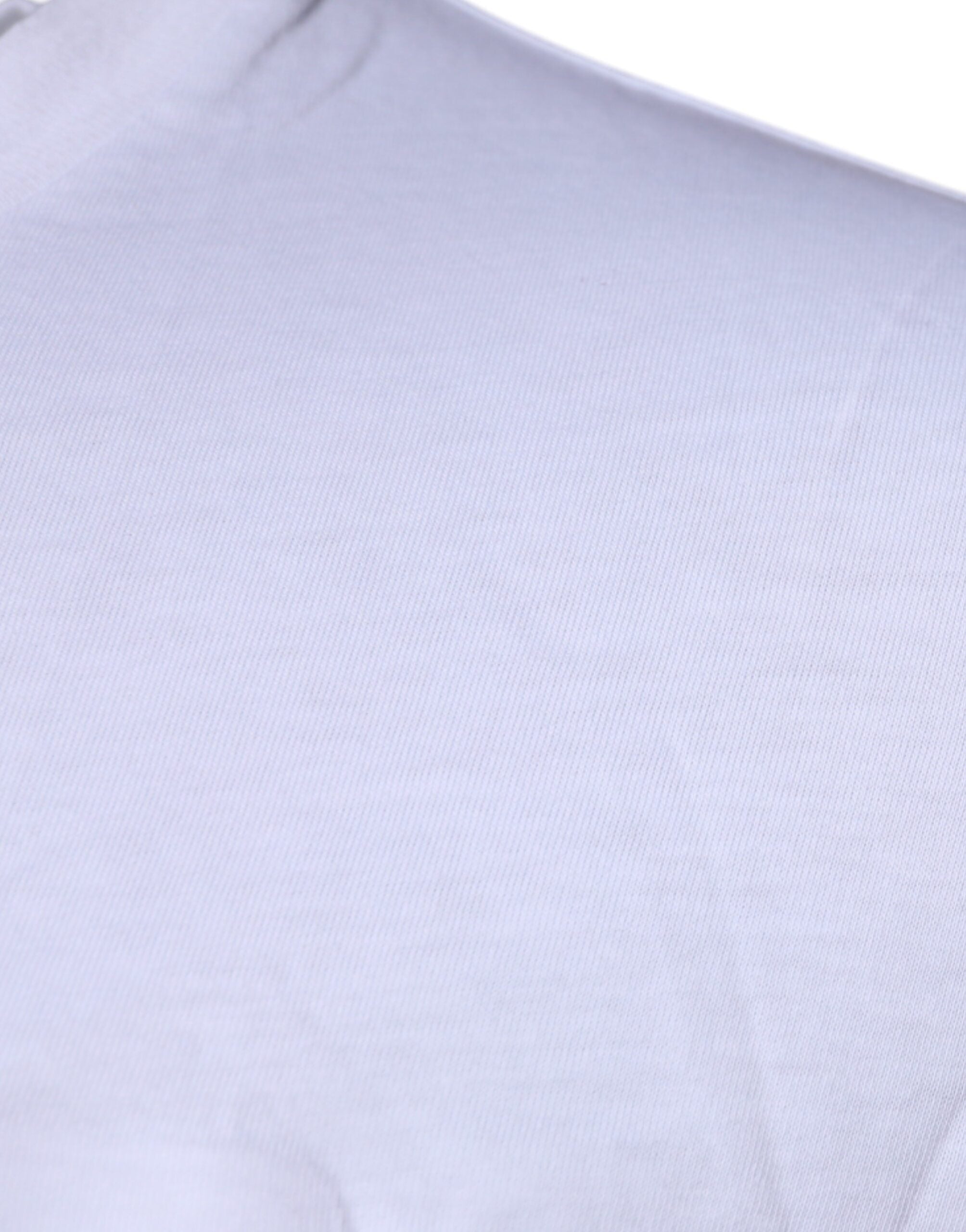 T-shirt blanc en coton Dolce & Gabbana avec logo DG, col ras du cou, visible sur l'image.