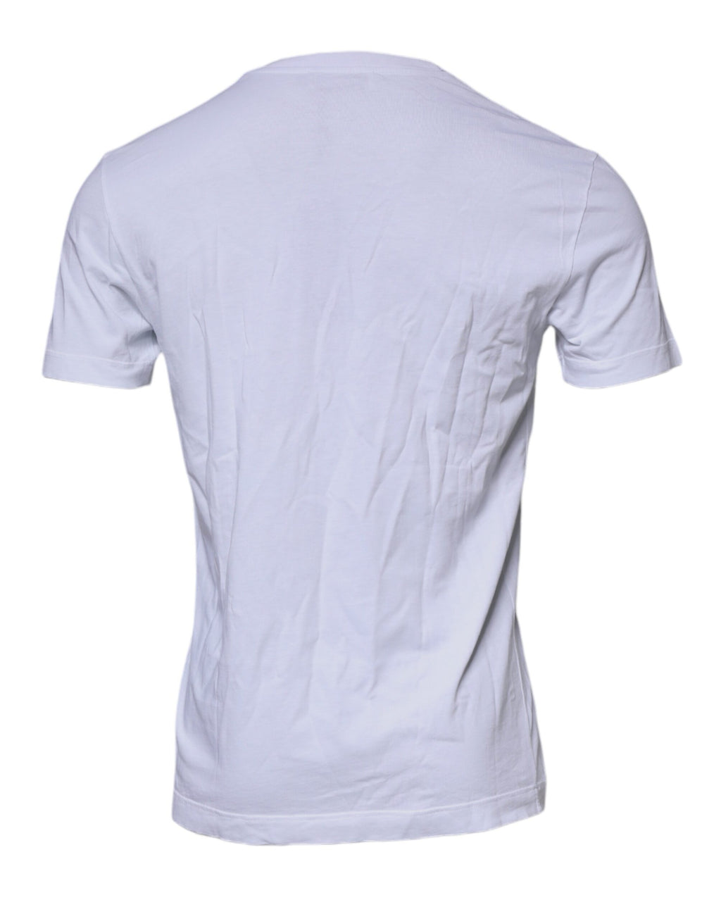 T-shirt blanc Dolce & Gabbana en coton avec logo DG, col rond, vue de face.