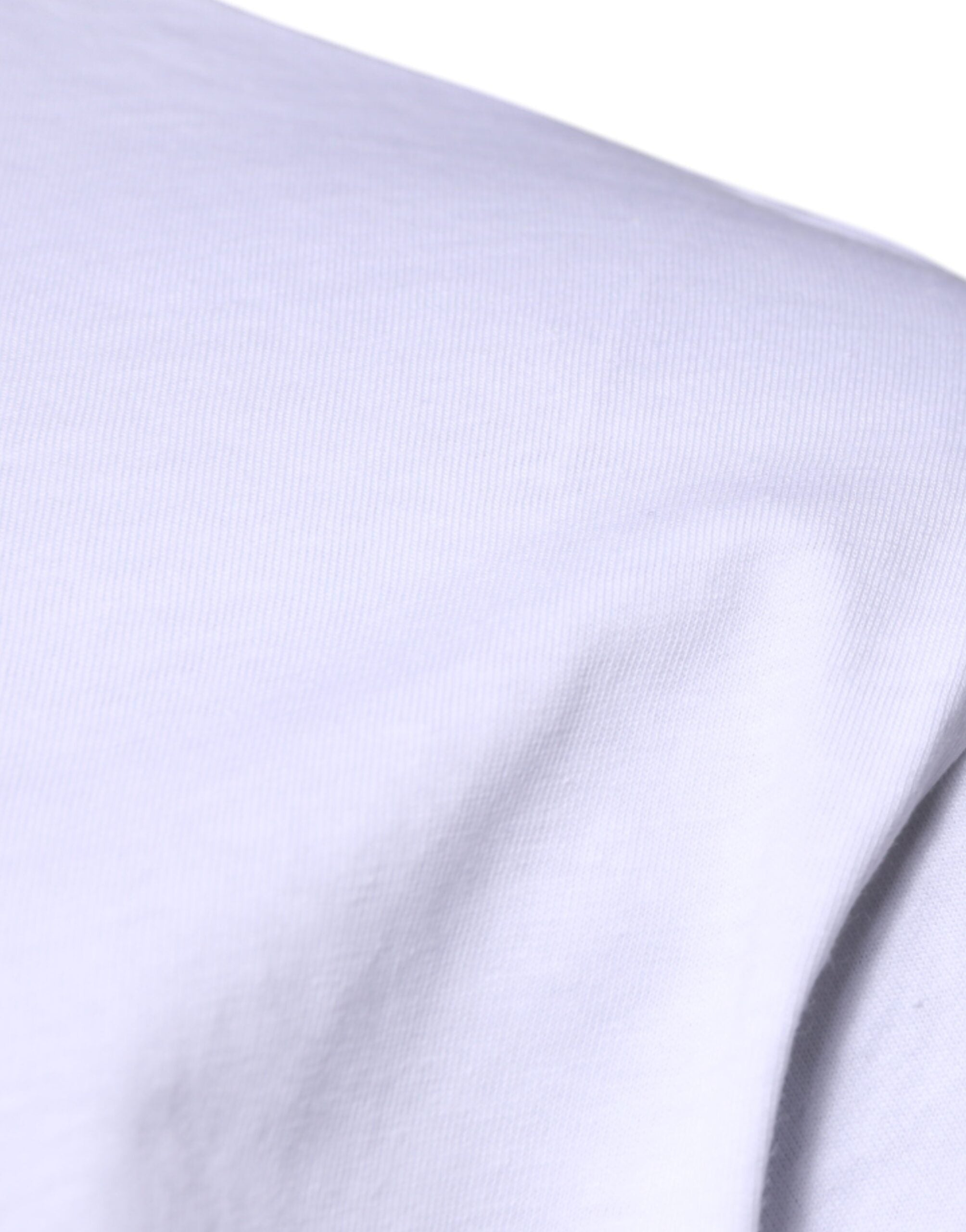 T-shirt blanc en coton Dolce & Gabbana avec logo DG, col rond, vue de face.