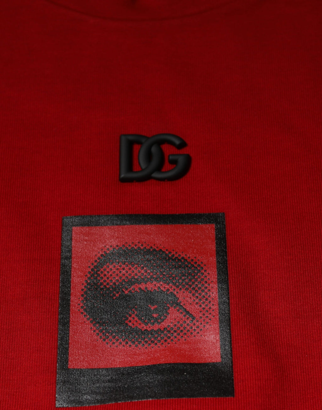 T-shirt en coton rouge Dolce & Gabbana DG Eye à col rond, style décontracté et graphique.