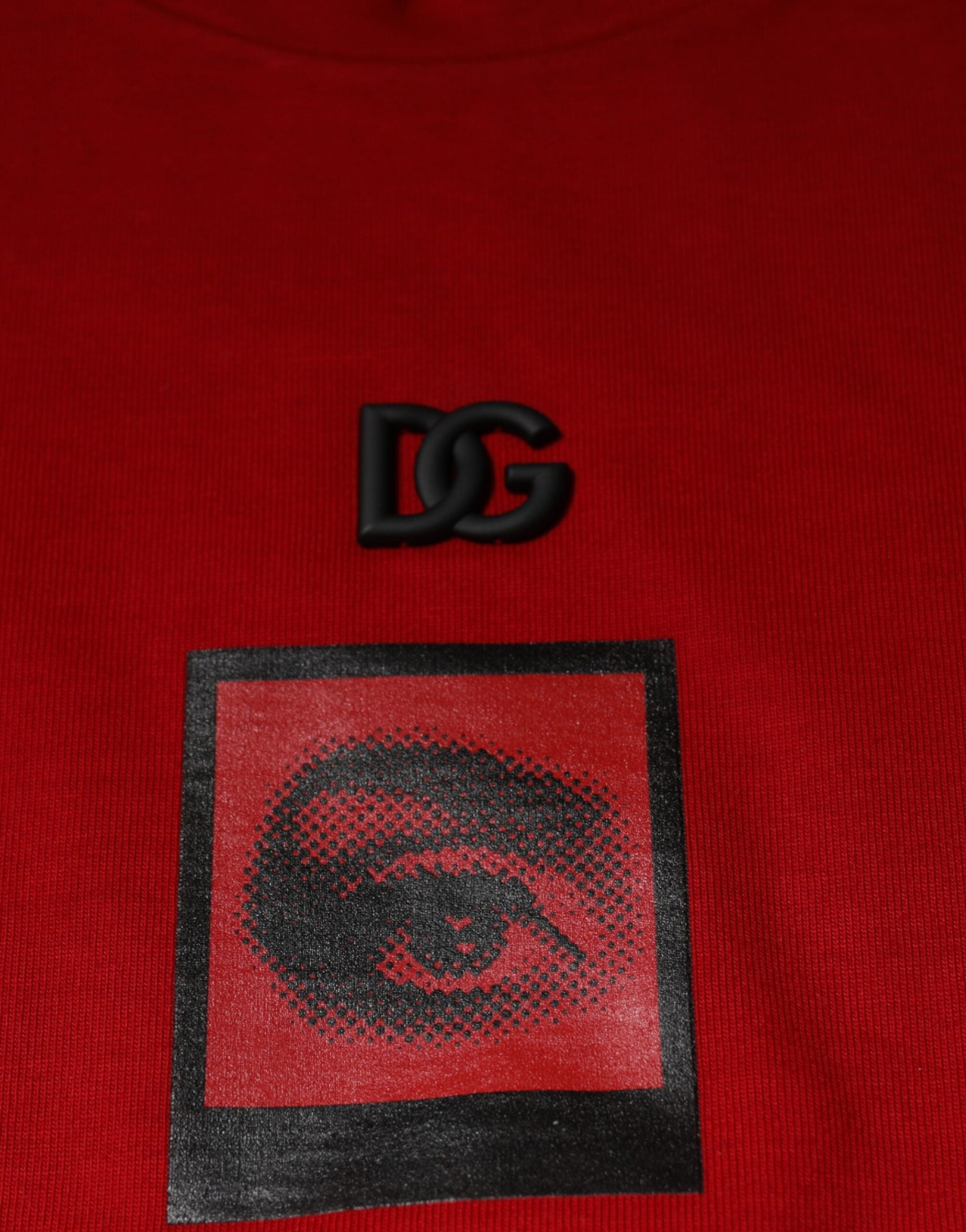 T-shirt en coton rouge Dolce & Gabbana DG Eye à col rond, style décontracté et graphique.