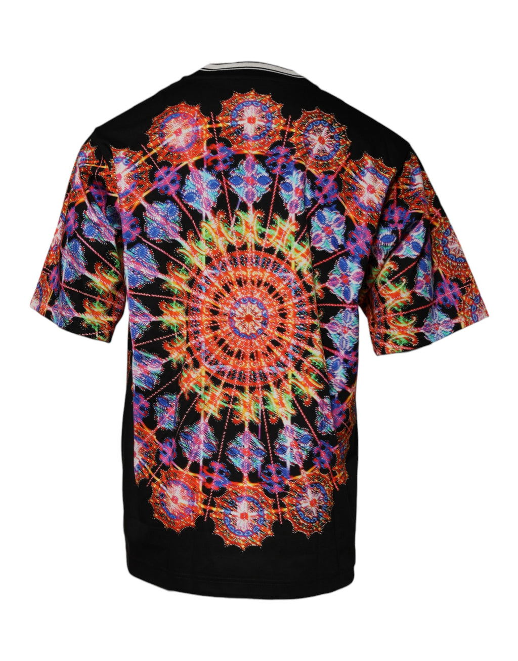 T-shirt homme à manches courtes Dolce & Gabbana multicolore avec motif kaléidoscope, design vibrant et moderne.