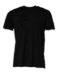 T-shirt noir à col rond à manches courtes de Dolce & Gabbana, style décontracté avec logo subtil visible.