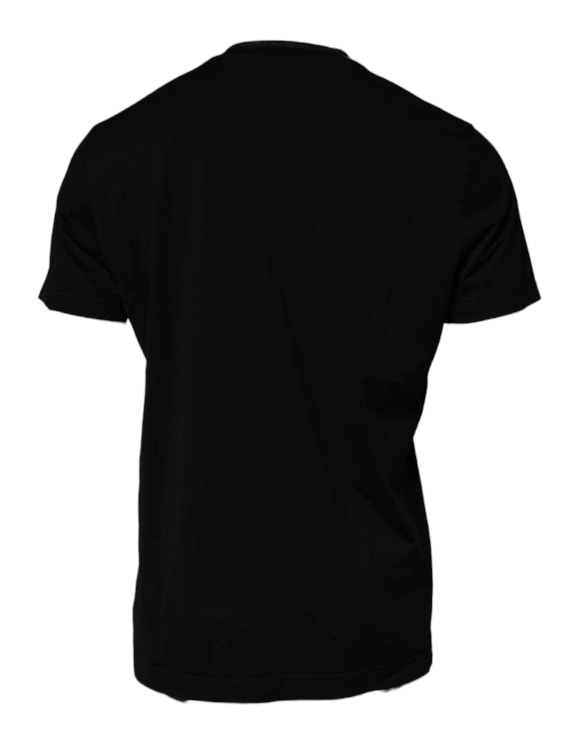 T-shirt noir à col rond à manches courtes de Dolce & Gabbana, style décontracté et élégant, en coton doux.