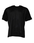 T-shirt noir à col rond à manches courtes de Dolce & Gabbana, style décontracté et élégant en coton.
