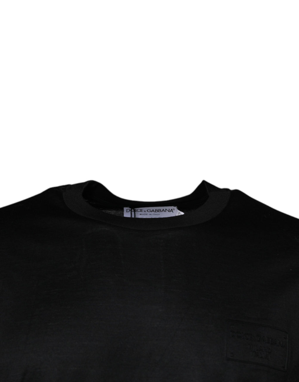 T-shirt noir à col rond à manches courtes de Dolce & Gabbana, style décontracté et élégant pour homme.