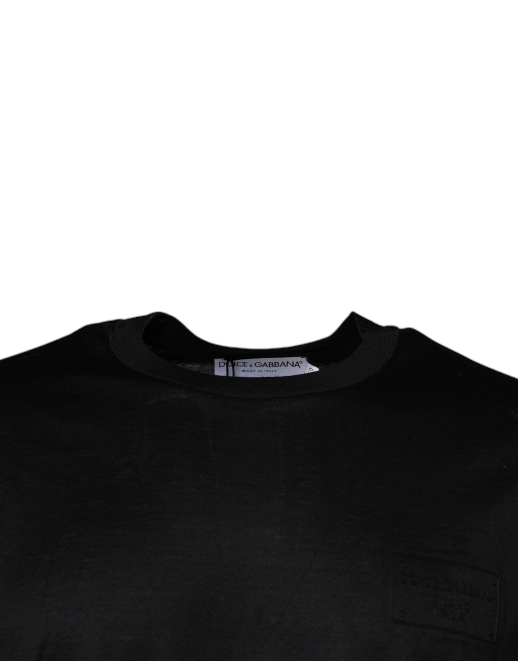 T-shirt noir à col rond à manches courtes de Dolce & Gabbana, style décontracté et élégant pour homme.