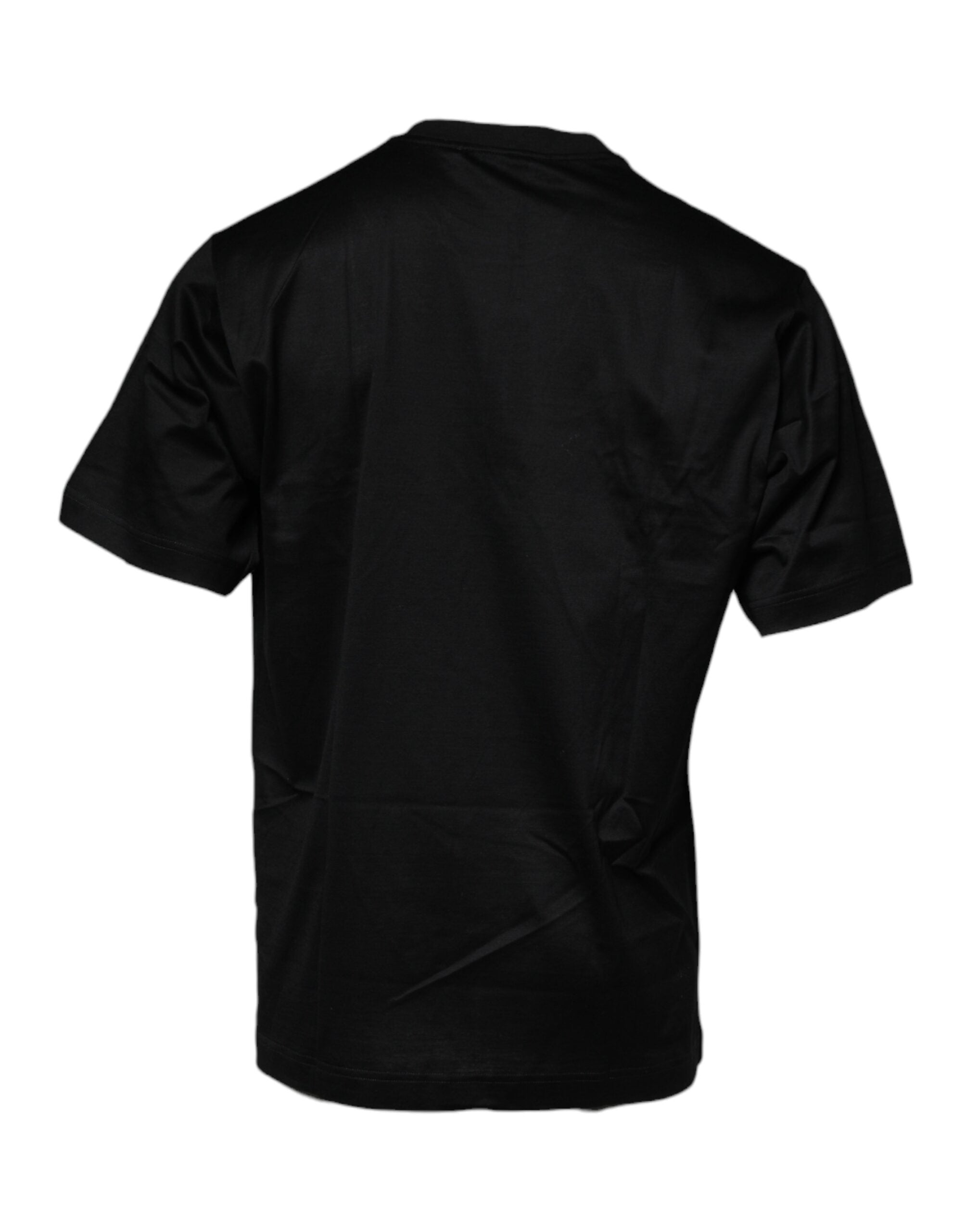 T-shirt noir à col rond à manches courtes de Dolce & Gabbana, style décontracté et élégant pour homme.