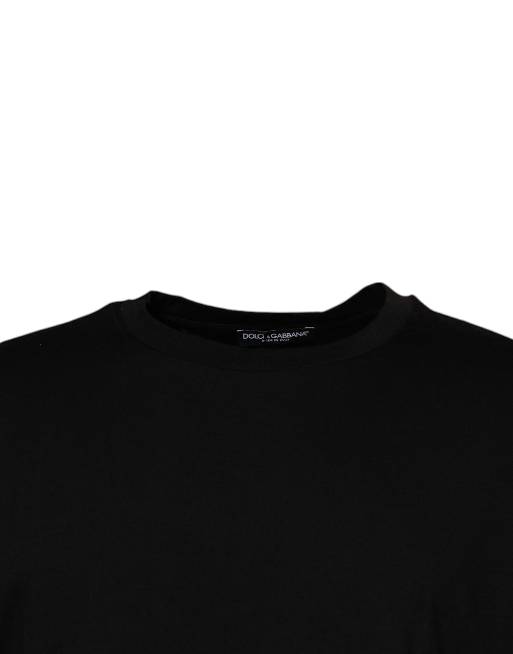 T-shirt noir à manches courtes et col rond de Dolce & Gabbana, tissu doux et style élégant pour homme.