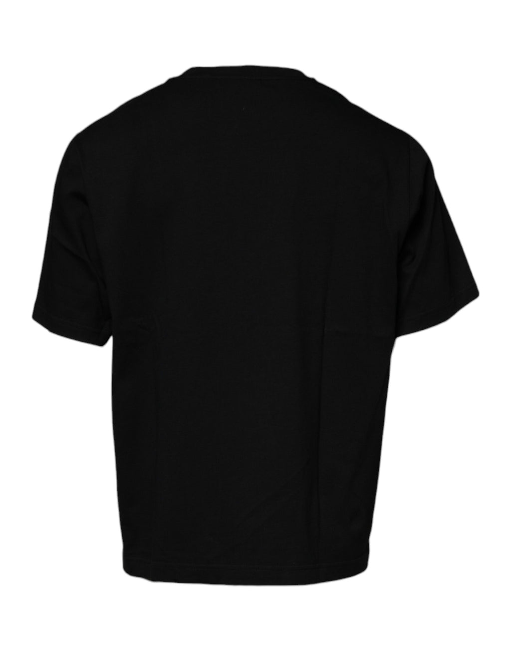 T-shirt noir à col rond à manches courtes de Dolce & Gabbana, design élégant et moderne, vue de face.