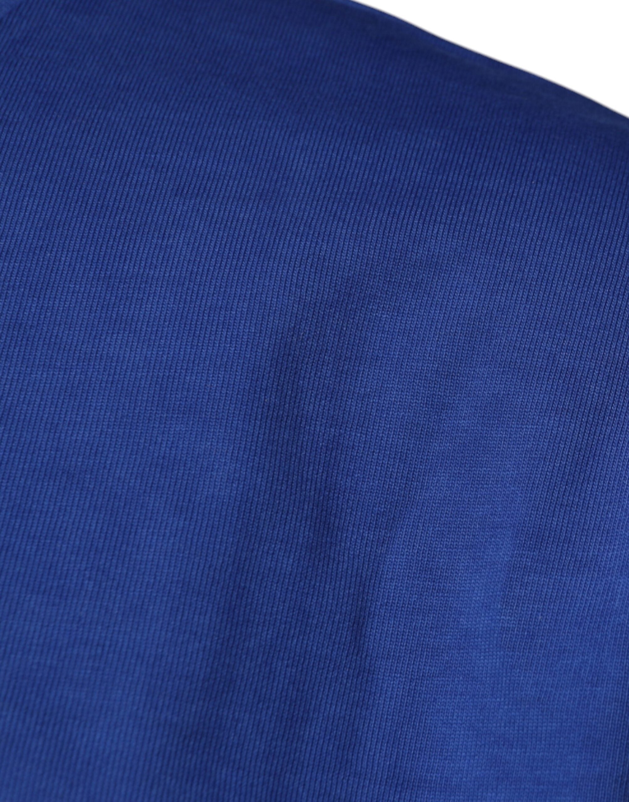 T-shirt en coton à col rond Dolce & Gabbana avec motif graphique bleu, design moderne et élégant.