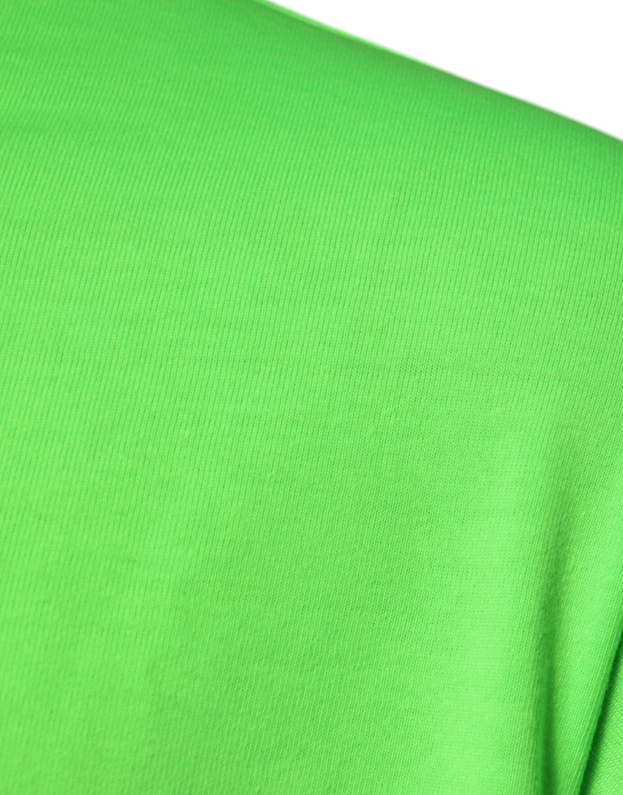 T-shirt en coton vert Dolce & Gabbana avec logo DG, col rond, mode décontractée et élégante.