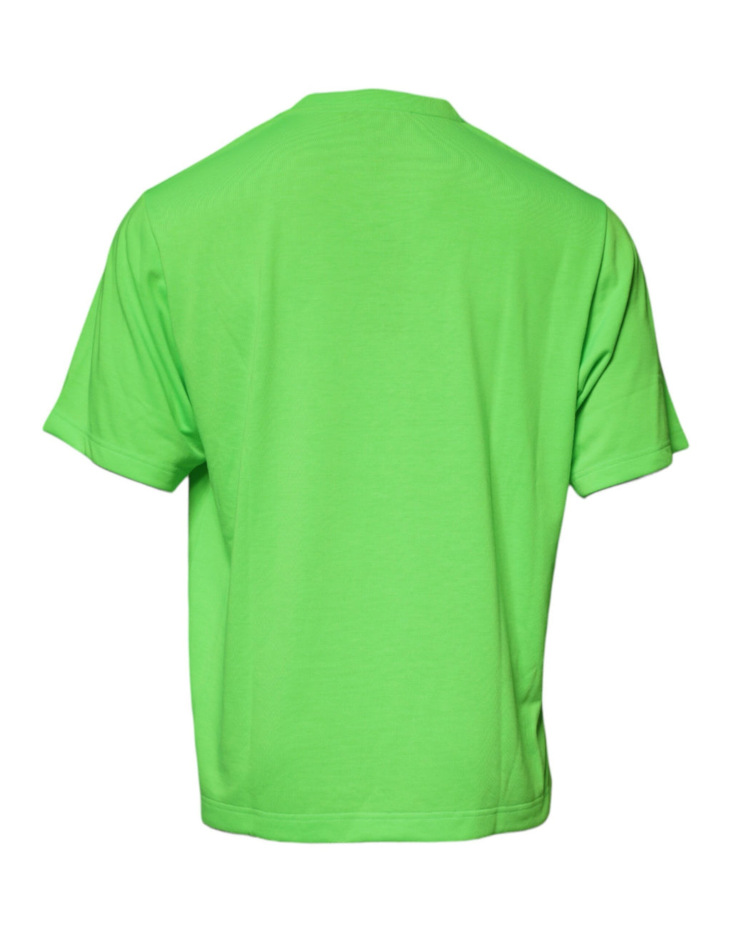 T-shirt en coton vert Dolce & Gabbana avec logo DG, col rond et design moderne, visible sur l'image.