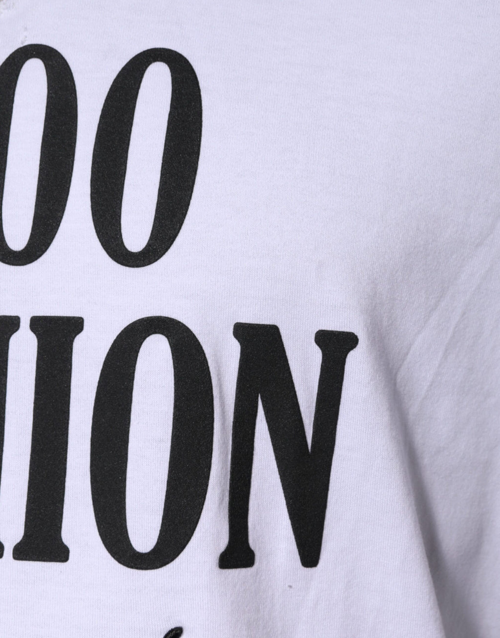 T-shirt blanc en coton Dolce & Gabbana avec imprimé graphique, col rond, vue de face.