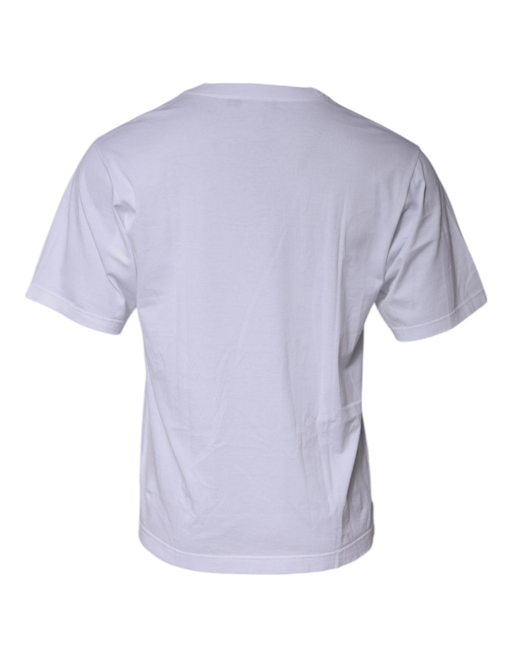 T-shirt blanc en coton avec imprimé graphique de Dolce & Gabbana, col rond, style décontracté et moderne.