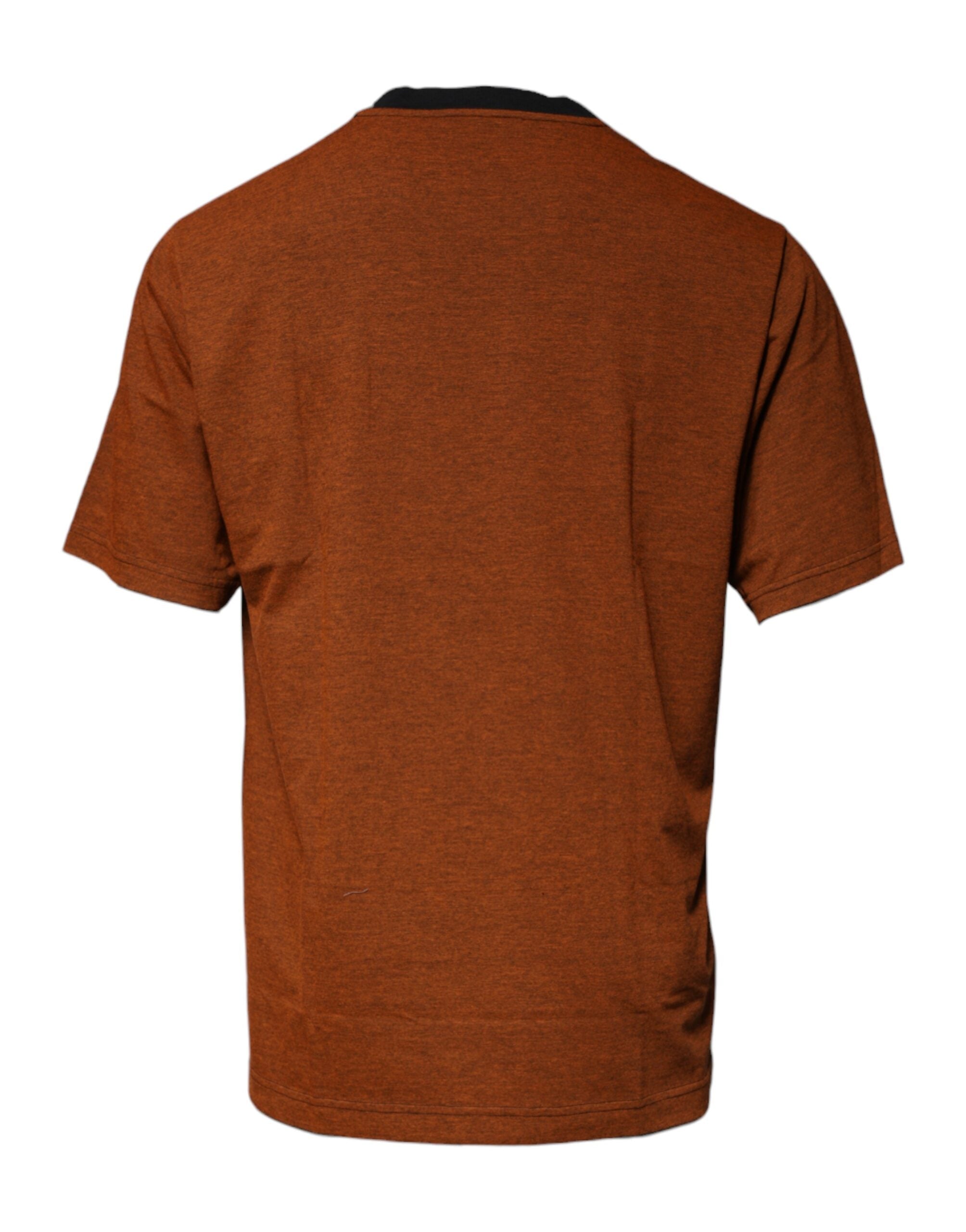 T-shirt en coton marron Dolce & Gabbana avec logo DG, col rond et design élégant visible sur l'image.